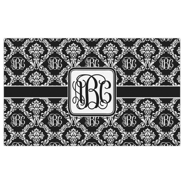 Monogrammed Damask Indoor / Outdoor Rug - 3'x5' - Front Flat
