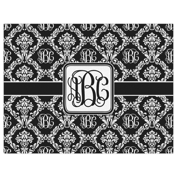 Monogrammed Damask Indoor / Outdoor Rug - 6'x8' - Front Flat