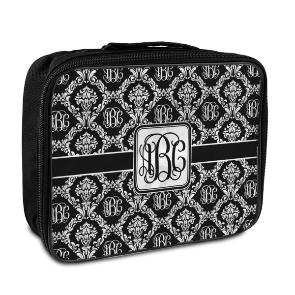 Custom Monogrammed Damask Insulated Lunch Bag (Personalized)