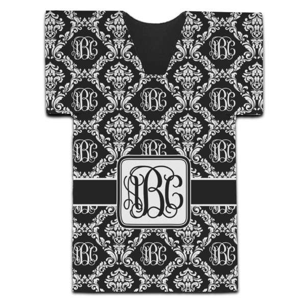 Custom Monogrammed Damask Jersey Bottle Cooler