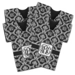 Monogrammed Damask Jersey Bottle Cooler - Set of 4