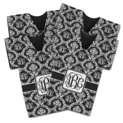 Monogrammed Damask Jersey Bottle Cooler - Set of 4