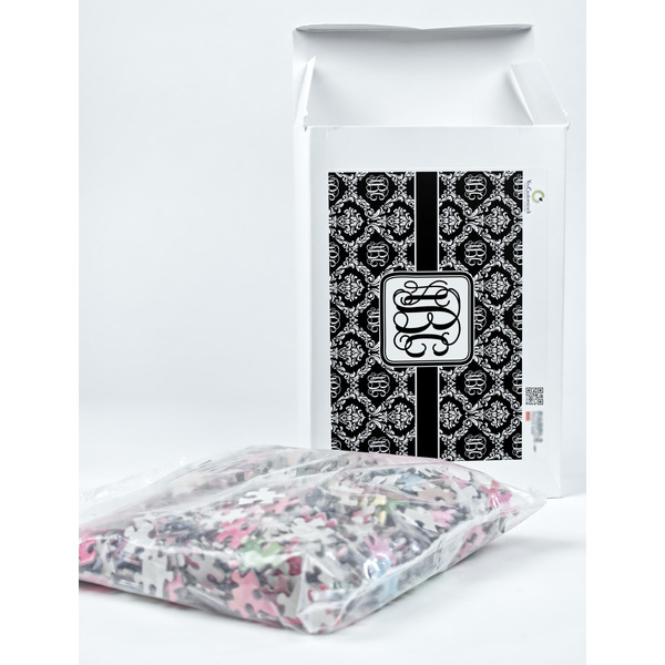 Monogrammed Damask Jigsaw Puzzle 1014 Piece - Box