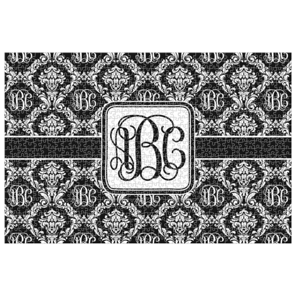 Custom Monogrammed Damask Jigsaw Puzzle - 1000-piece