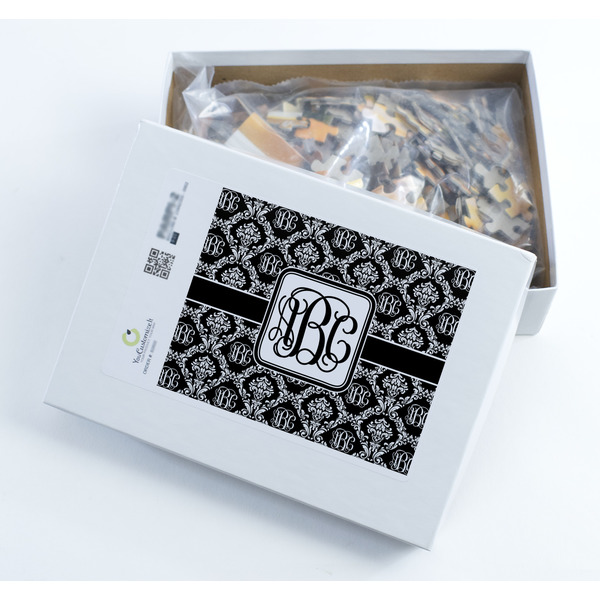 Monogrammed Damask Jigsaw Puzzle 252 Piece - Box