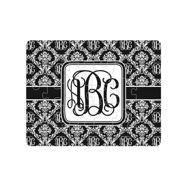 Custom Monogrammed Damask Jigsaw Puzzles