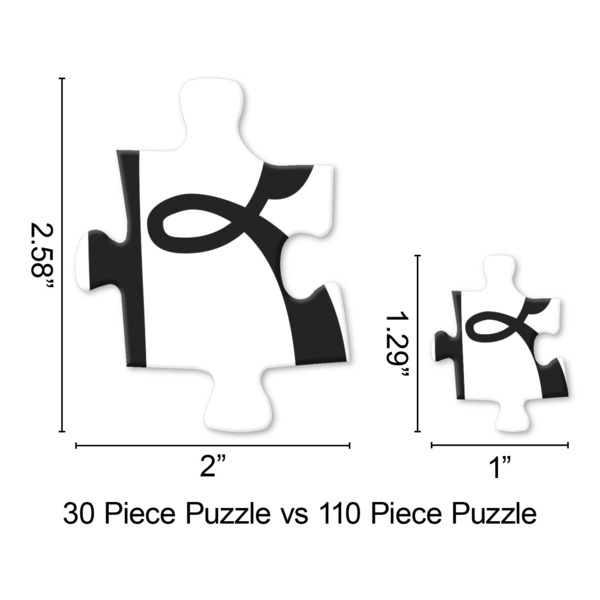 Monogrammed Damask Jigsaw Puzzle - Piece Comparison