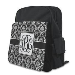 Monogrammed Damask Preschool Backpack
