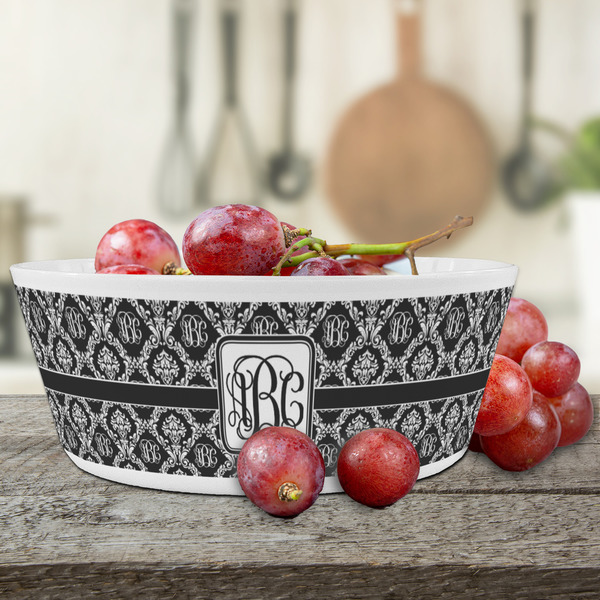 Monogrammed Damask Kids Bowls - LIFESTYLE