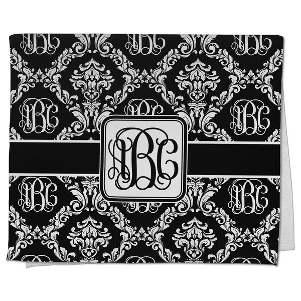 Custom Monogrammed Damask Kitchen Towel - Poly Cotton