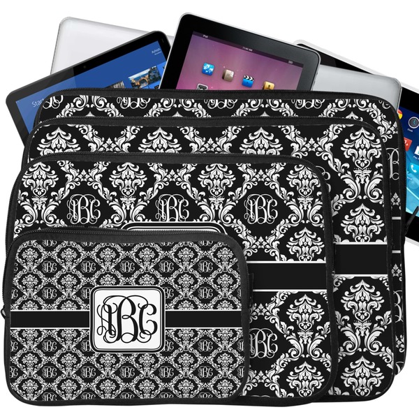 Monogrammed Damask Laptop Case Sizes