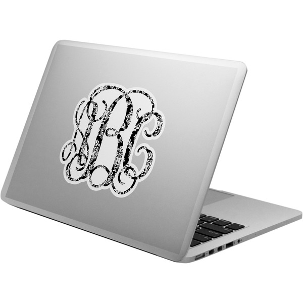 Custom Monogrammed Damask Laptop Decal (Personalized)