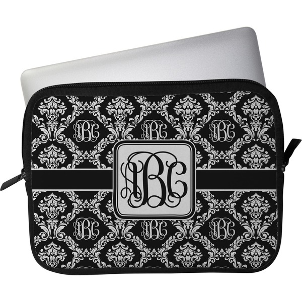 Custom Monogrammed Damask Laptop Sleeve / Case - 13" (Personalized)
