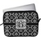 Monogrammed Damask Laptop Sleeve / Case - 13" (Personalized)