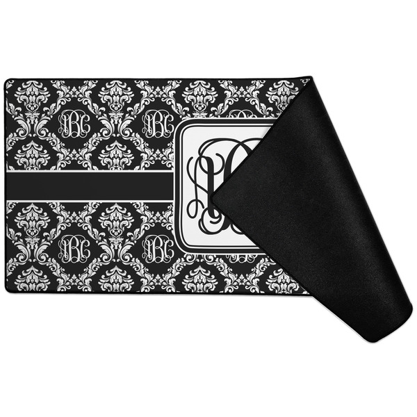 Monogrammed Damask Large Gaming Mats - FRONT W/ FOLD