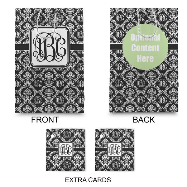 Monogrammed Damask Large Gift Bag - Approval