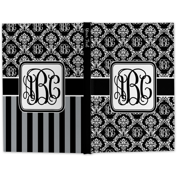 Monogrammed Damask Large Hard Cover Journal - Apvl