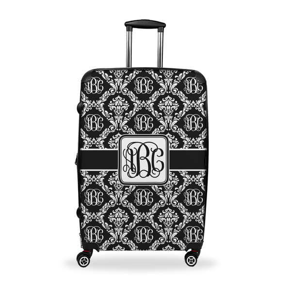 Custom Monogrammed Damask Suitcase - 28" Large - Checked