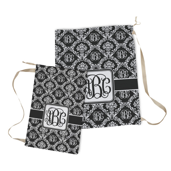 Monogrammed Damask Laundry Bag - Both Bags
