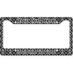 Monogrammed Damask License Plate Frame - Style B