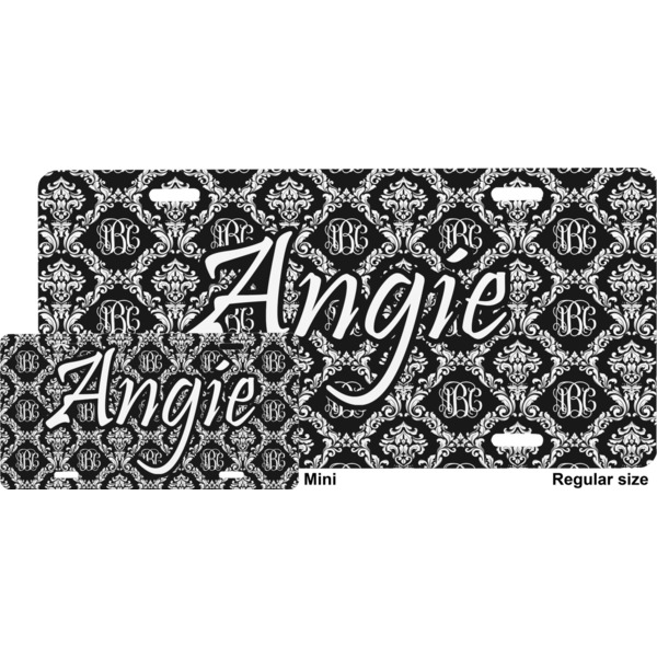 Monogrammed Damask License Plate (Sizes)
