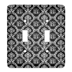 Monogrammed Damask Light Switch Cover (2 Toggle Plate) (Personalized)