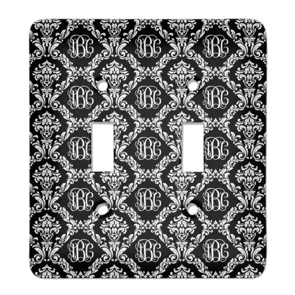 Custom Monogrammed Damask Light Switch Cover (2 Toggle Plate) (Personalized)
