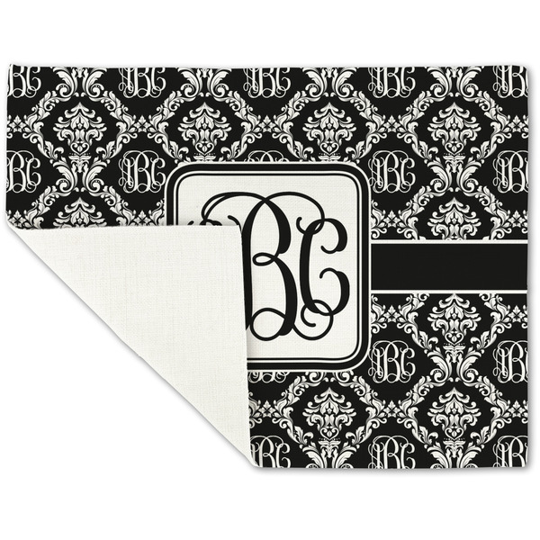 Monogrammed Damask Linen Placemat - Folded Corner (single side)
