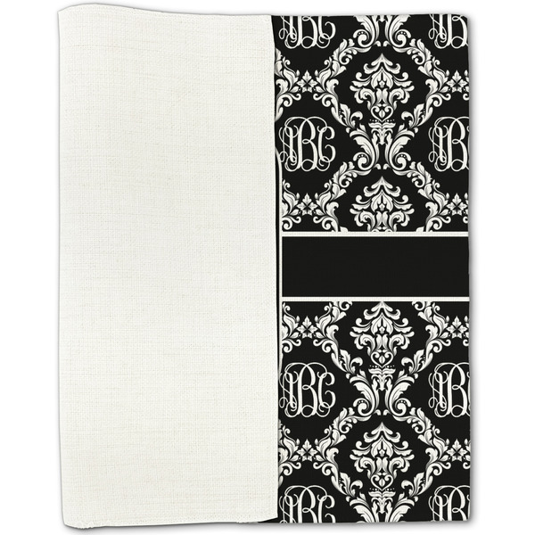 Monogrammed Damask Linen Placemat - Folded Half