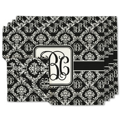 Monogrammed Damask Double-Sided Linen Placemat - Set of 4