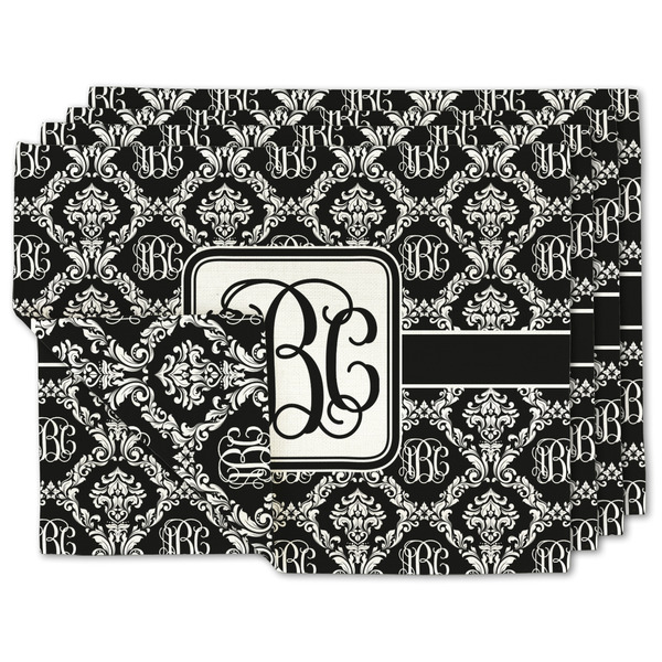 Custom Monogrammed Damask Double-Sided Linen Placemat - Set of 4