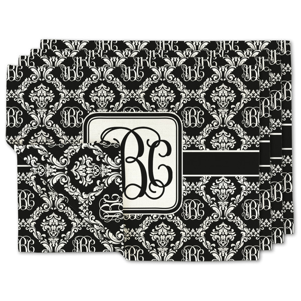 Custom Monogrammed Damask Linen Placemat