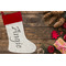 Monogrammed Damask Linen Stocking w/Red Cuff - Flat Lay (LIFESTYLE)