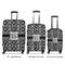 Monogrammed Damask Luggage Bags all sizes - With Handle