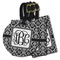 Monogrammed Damask Luggage Tags - 3 Shapes Availabel