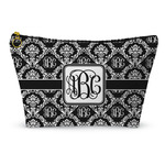 Monogrammed Damask Makeup Bag