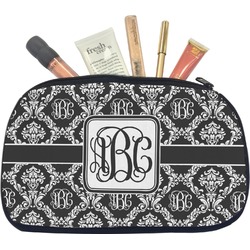Monogrammed Damask Makeup / Cosmetic Bag - Medium (Personalized)