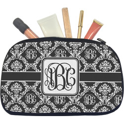 Monogrammed Damask Makeup / Cosmetic Bag - Medium (Personalized)