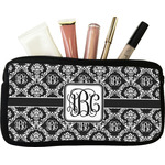 Monogrammed Damask Makeup / Cosmetic Bag (Personalized)
