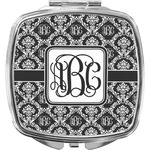 Monogrammed Damask Compact Makeup Mirror (Personalized)