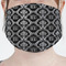 Monogrammed Damask Mask - Pleated (new) Front View on Girl