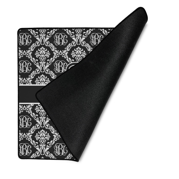 Monogrammed Damask Medium Gaming Mats - FRONT W/FOLD