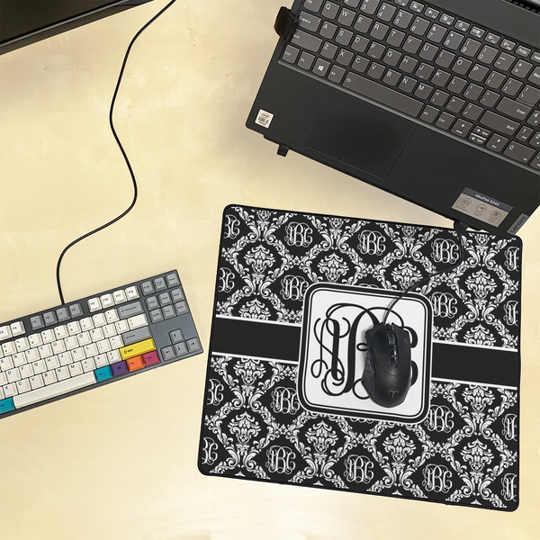 Monogrammed Damask Medium Gaming Mats - LIFESTYLE