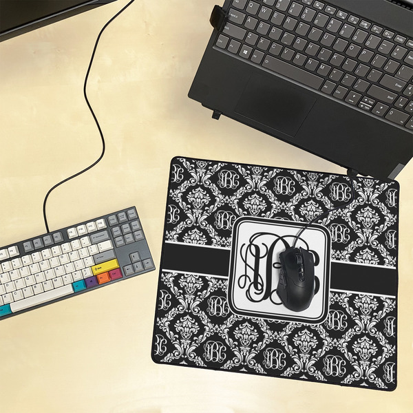 Monogrammed Damask Medium Gaming Mats - LIFESTYLE
