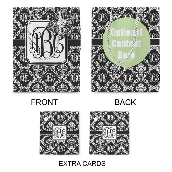 Monogrammed Damask Medium Gift Bag - Approval