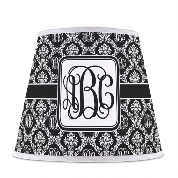 Monogrammed Damask Poly Film Empire Lampshade - Front View