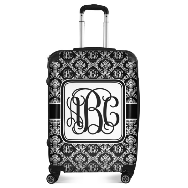 Custom Monogrammed Damask Suitcase - 24" Medium - Checked