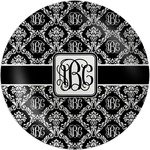 Monogrammed Damask Melamine Plate (Personalized)