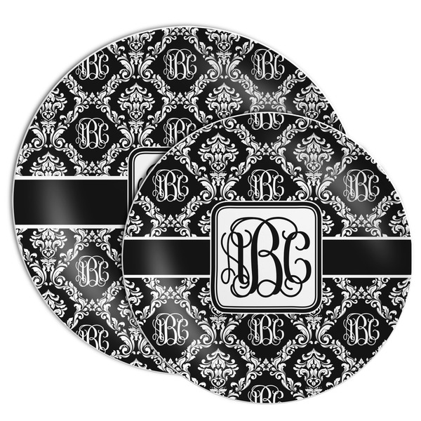 Monogrammed Damask Melamine Plates - PARENT/MAIN