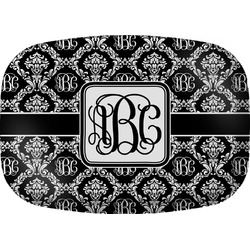 Monogrammed Damask Melamine Platter (Personalized)